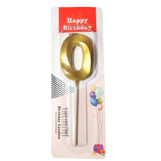 Number Zero Candle - Gold
