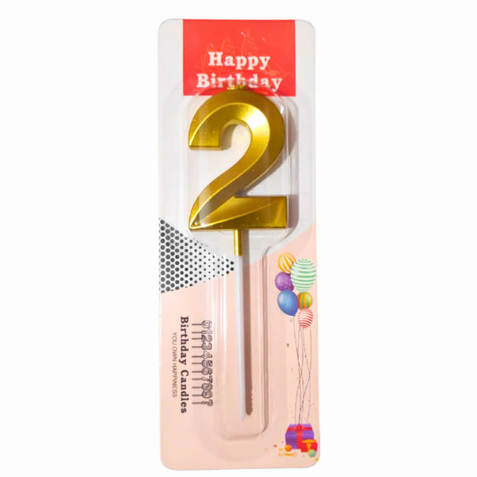 Number Two Candle - Gold