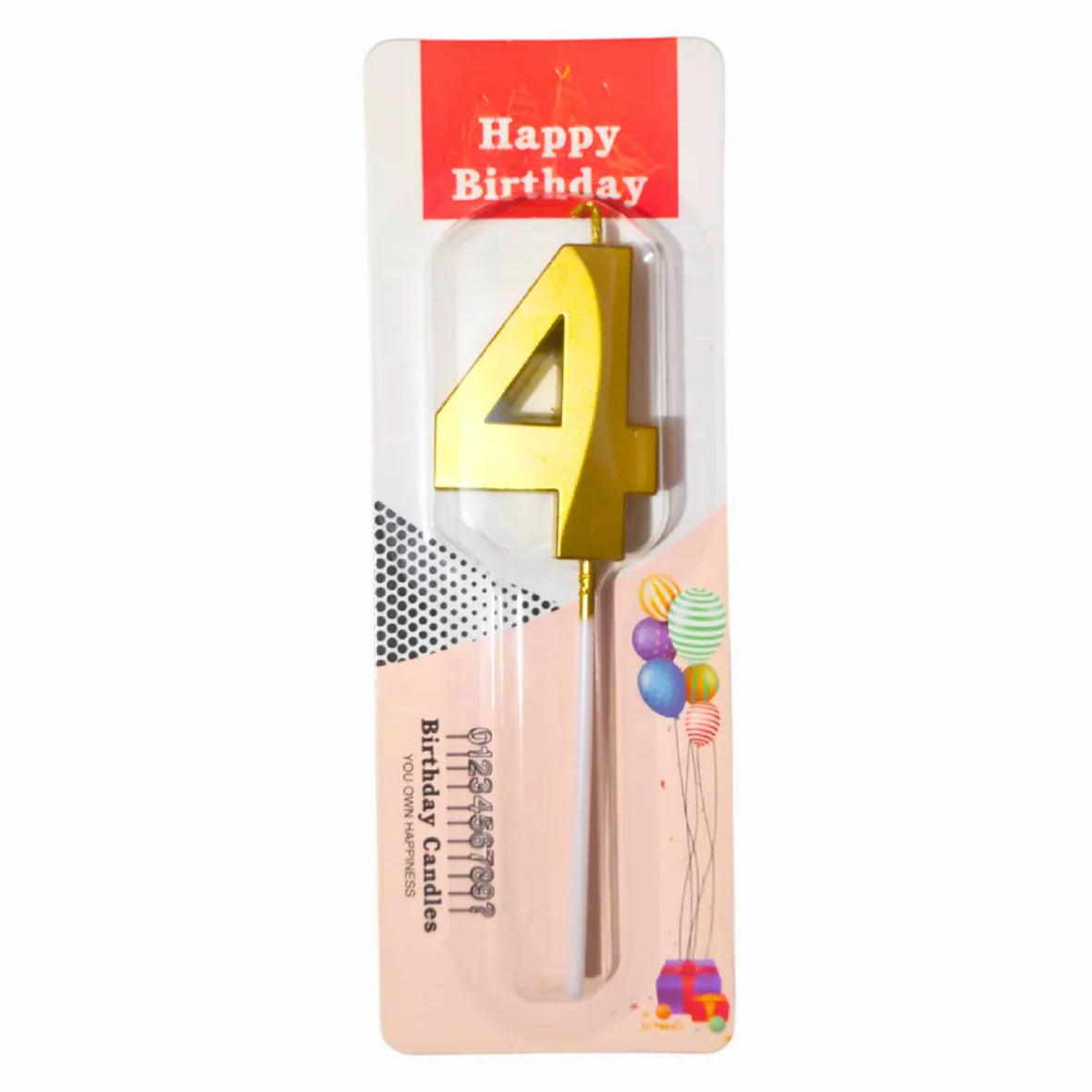 Number Four Candle - Gold