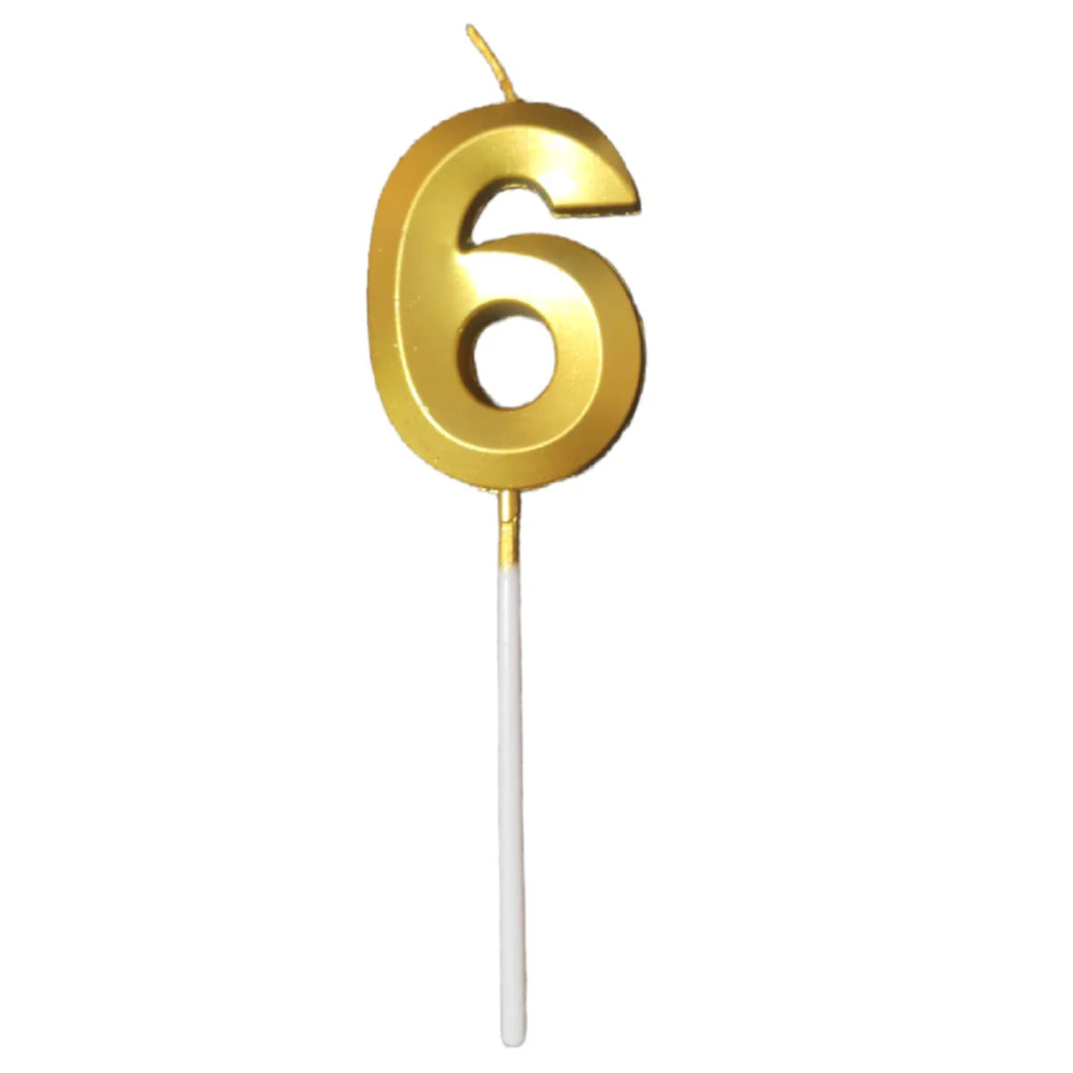 Number Six Candle - Gold