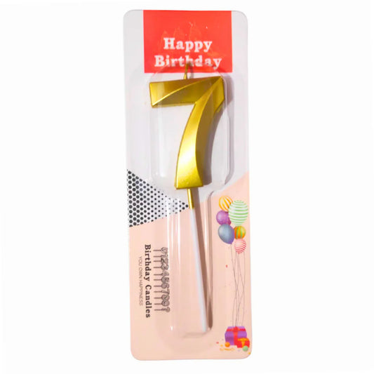 Number Seven Candle - Gold