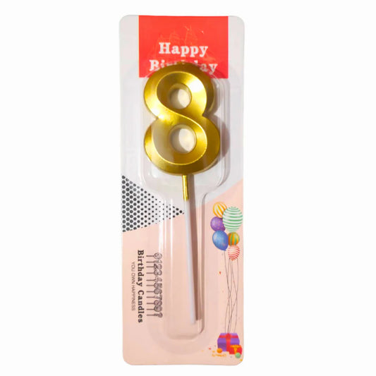 Number Eight Candle - Gold
