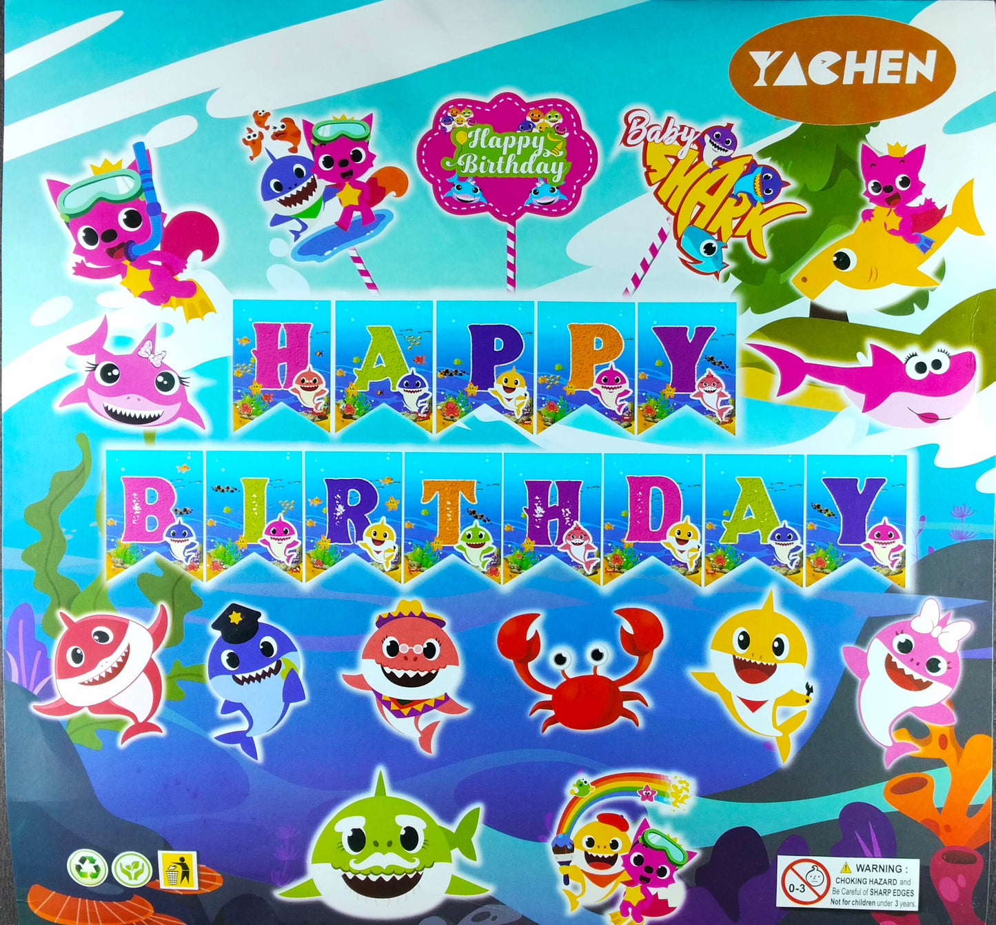 Birthday Decoration Kit - Baby Shark Theme for Simple Birthday Decorations at Home