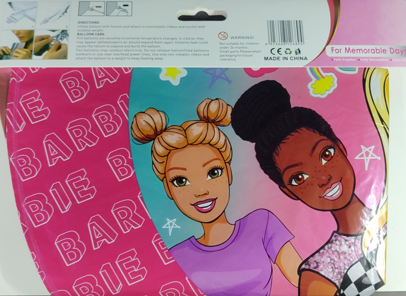 Barbie Foil Balloon - 5 pieces set for Simple Birthday Decorations at Home