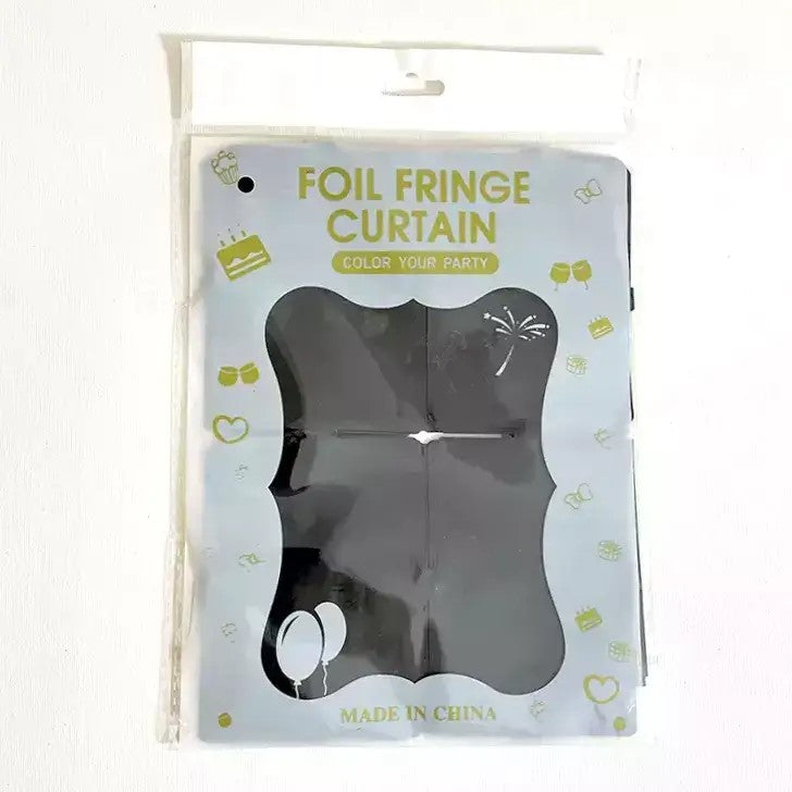 Large Square Foil Curtain backdrop - Black for Simple Birthday Decorations at Home - Jack&Jinn