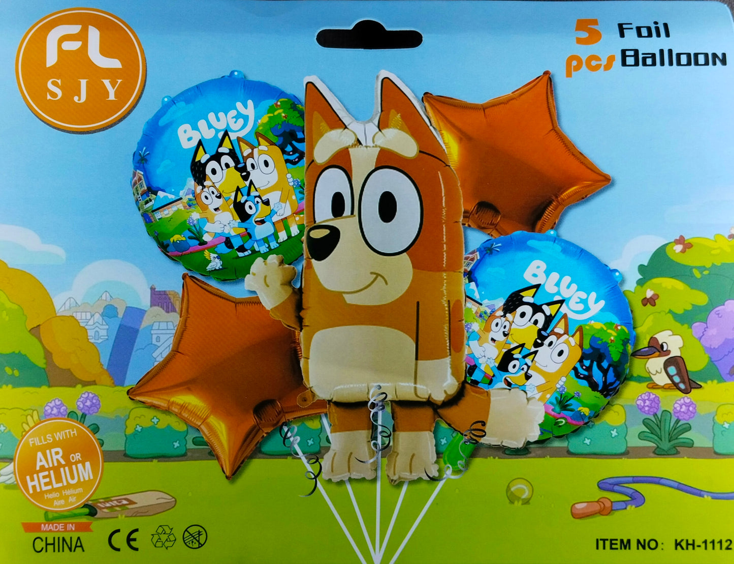 Bluey Bingo Foil Balloon Set of 5