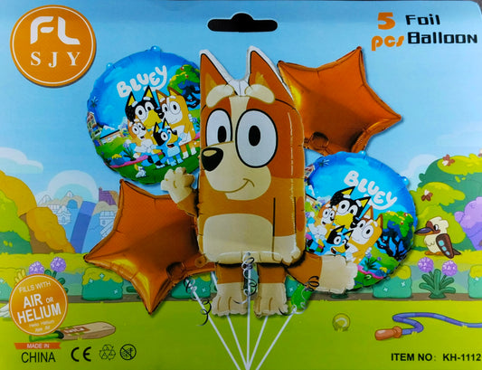 Bluey Bingo Foil Balloon Set of 5