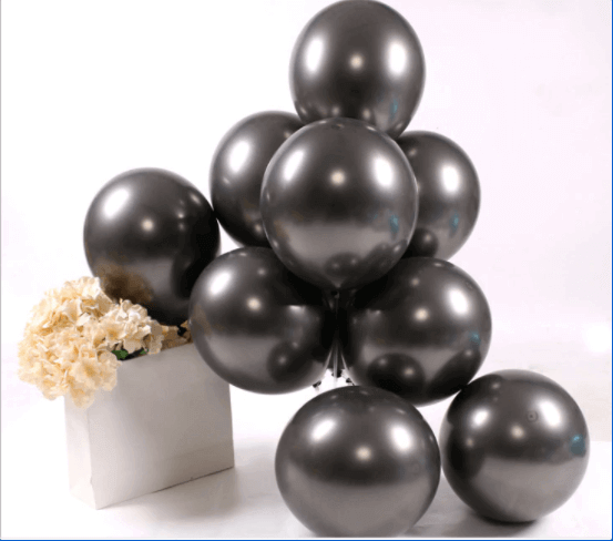Chrome Balloons - Black for Simple Birthday Decorations at Home - 25 pieces pack - Jack&Jinn