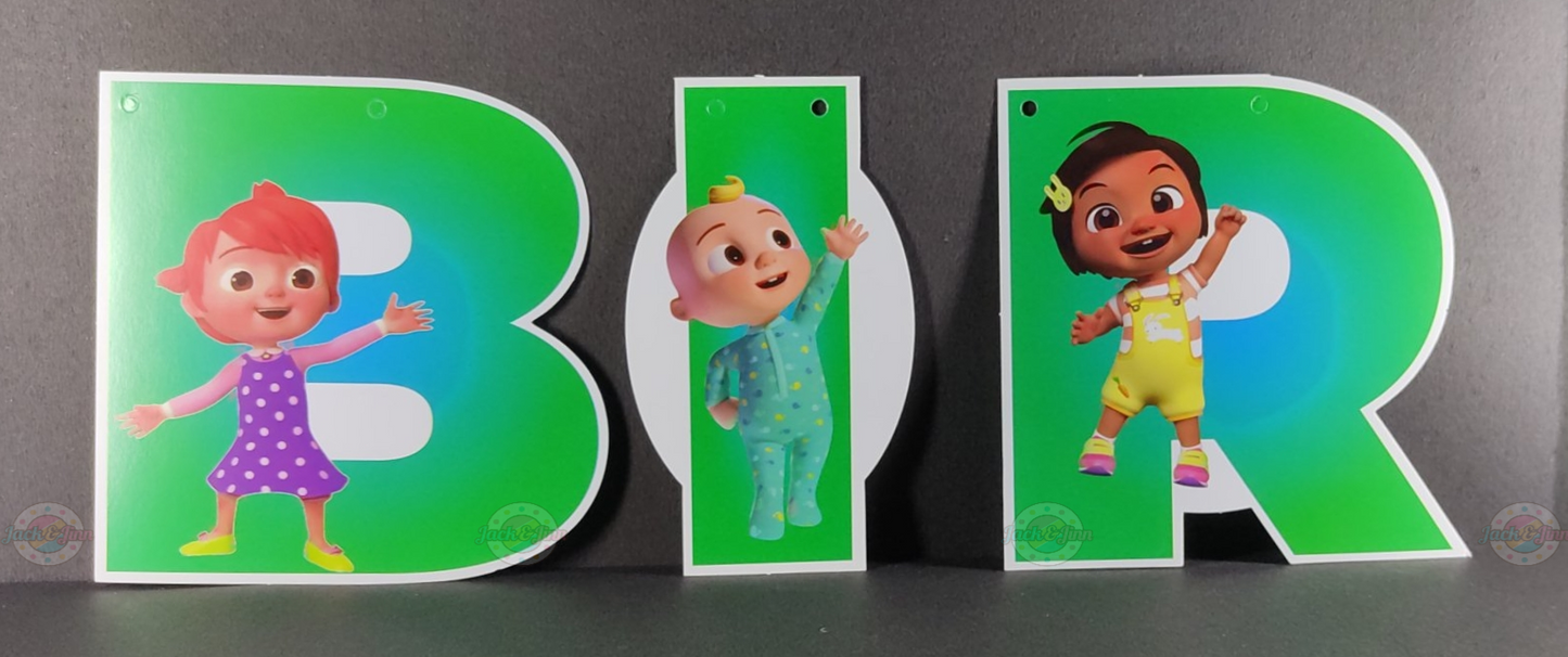 Birthday Banner - Cocomelon Theme for Simple birthday decorations at Home - Jack&Jinn