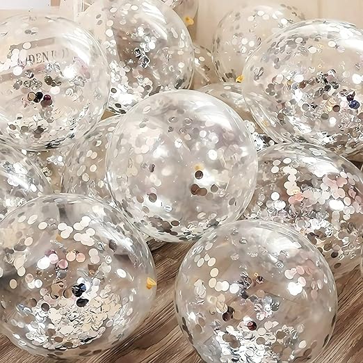 Exclusive Silver Confetti Balloons for Stunning Decorations - Jack&Jinn