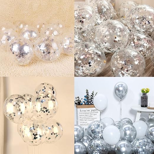 Exclusive Silver Confetti Balloons for Stunning Decorations - Jack&Jinn