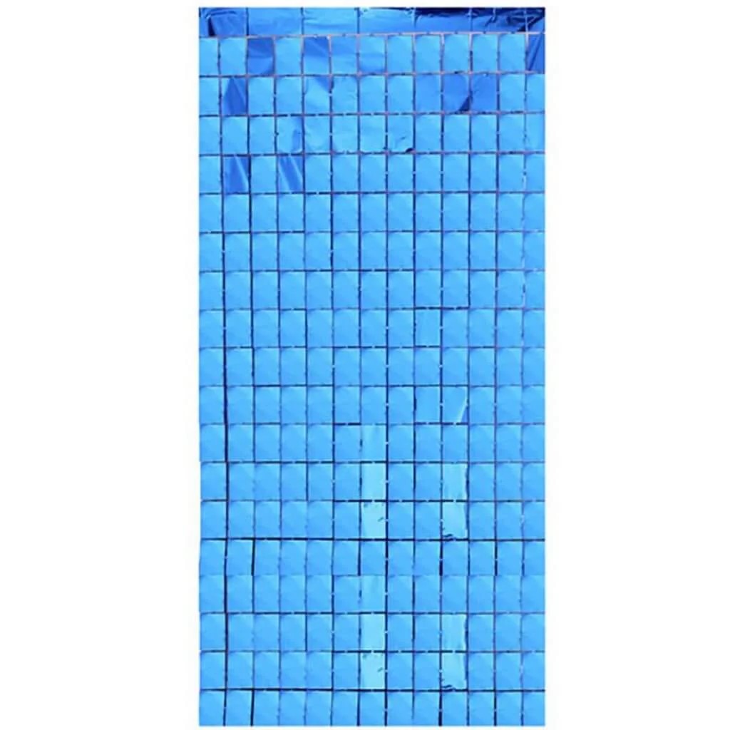 Large Square Foil Curtain backdrop - Dark Blue for Simple Birthday Decorations at Home - Jack&Jinn