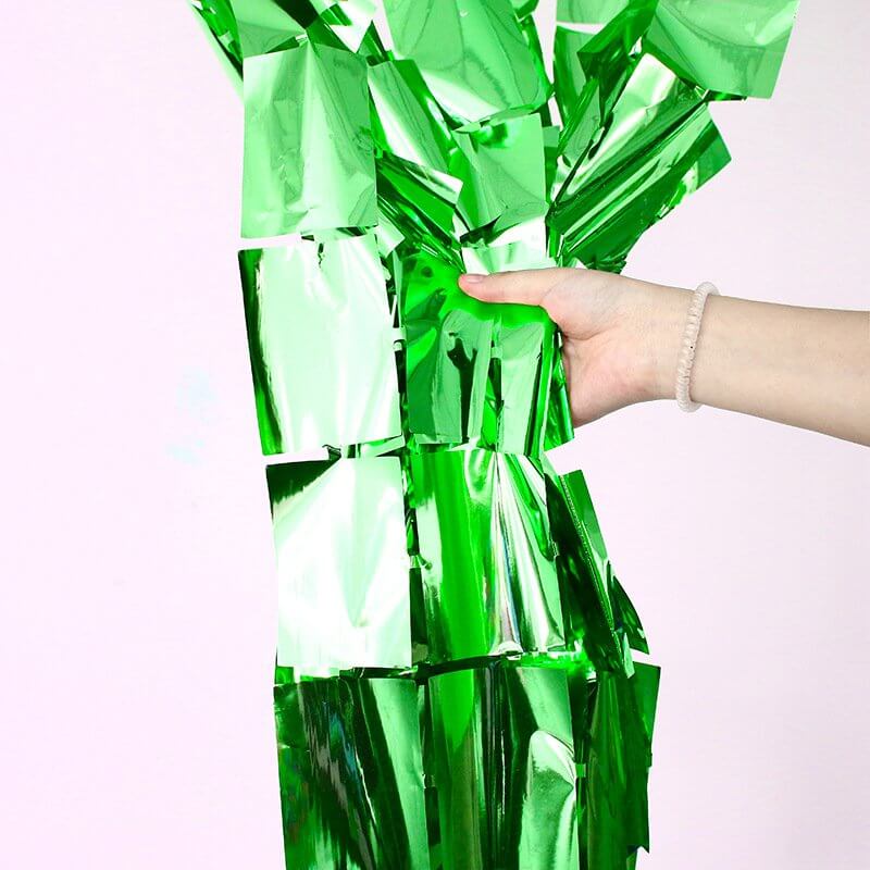 Large Square Foil Curtain backdrop - Green for Simple Birthday Decorations at Home - Jack&Jinn