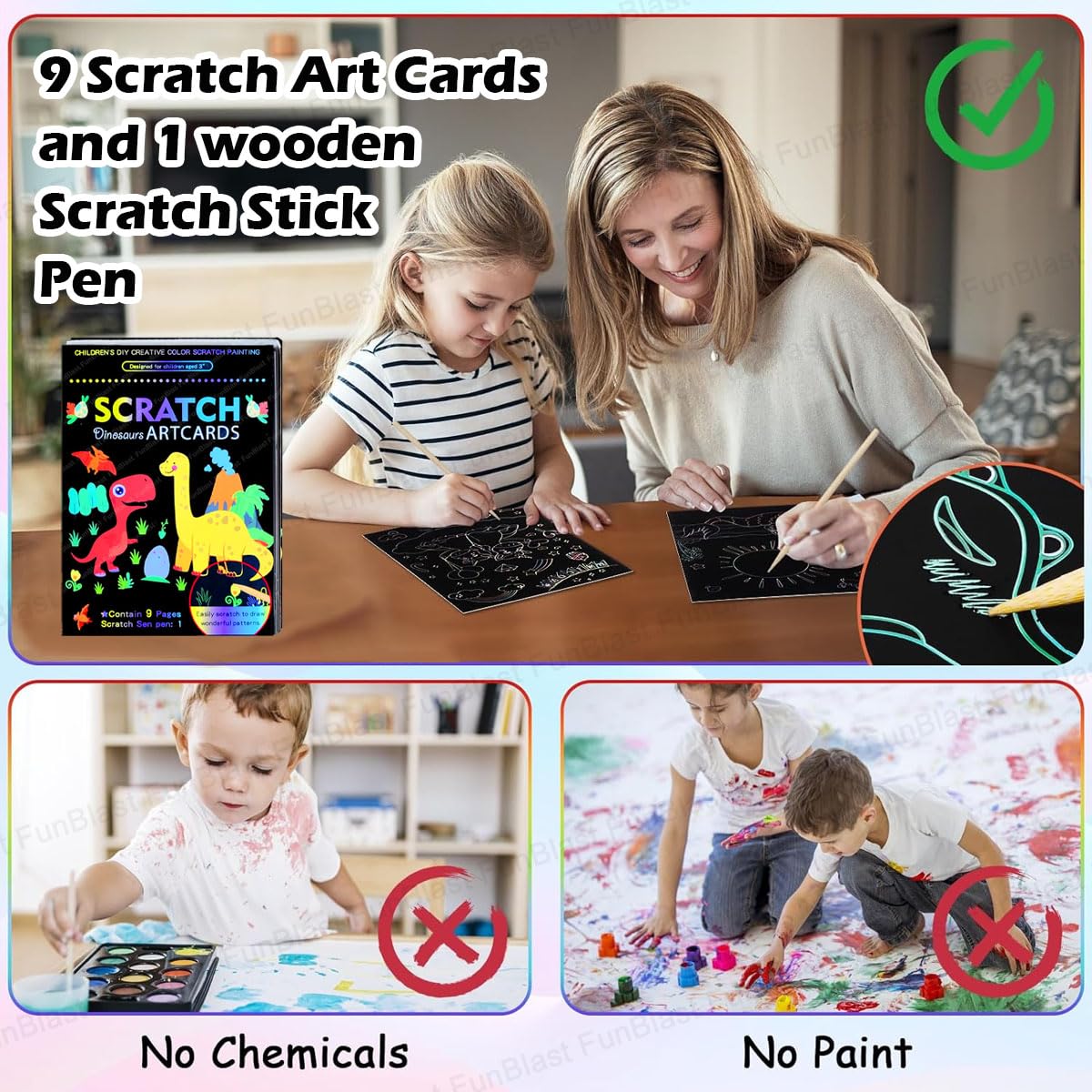Dinosaur Art Cards and Scratch Book
