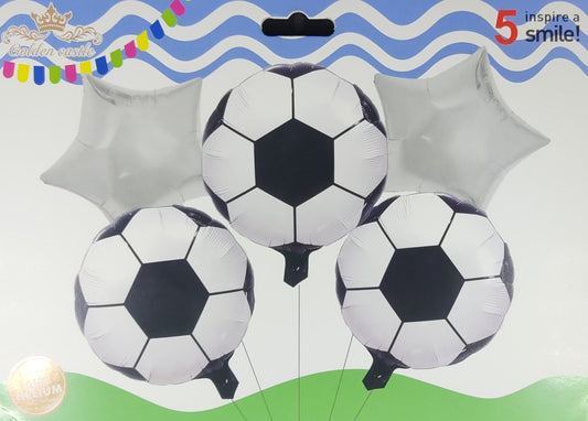 Football Foil Balloon - 5 pieces set for Simple Birthday Decorations at Home