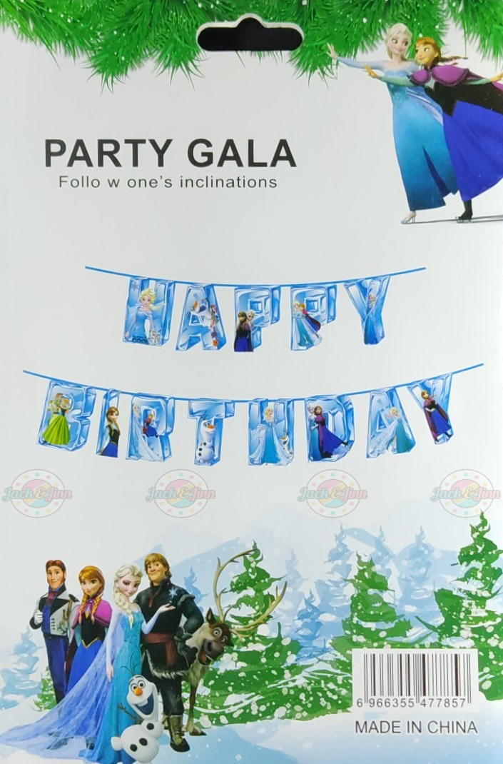 Birthday Banner - Frozen Theme for Simple Birthday Decorations at Home - Jack&Jinn