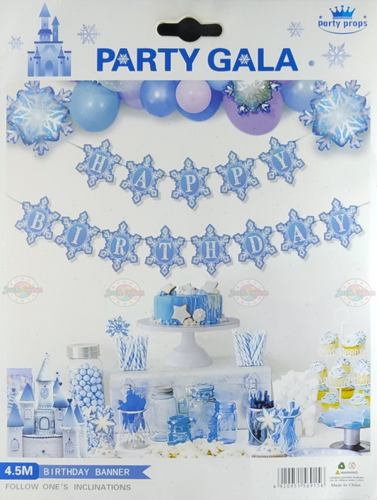 Birthday Banner - Frozen Theme for Simple Birthday Decorations at Home - Jack&Jinn