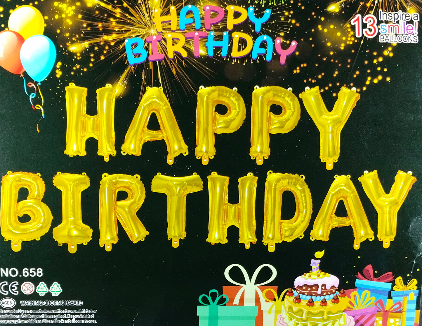 Birthday Banner - Gold Foil Balloon Banner for Simple birthday decorations at Home - Jack&Jinn