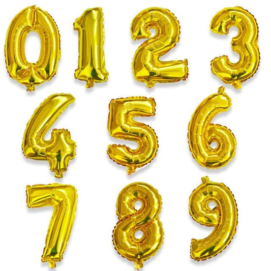 Gold Number Foil Balloons - 16 Inch - Jack&Jinn