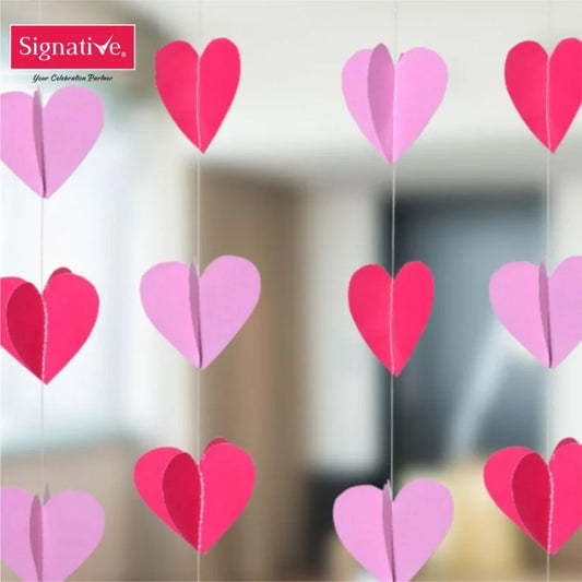 Hanging Frills - Pink Heart - Paper Garland