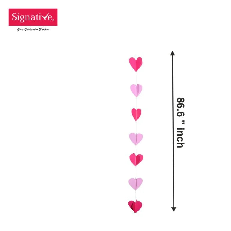 Hanging Frills - Pink Heart - Paper Garland