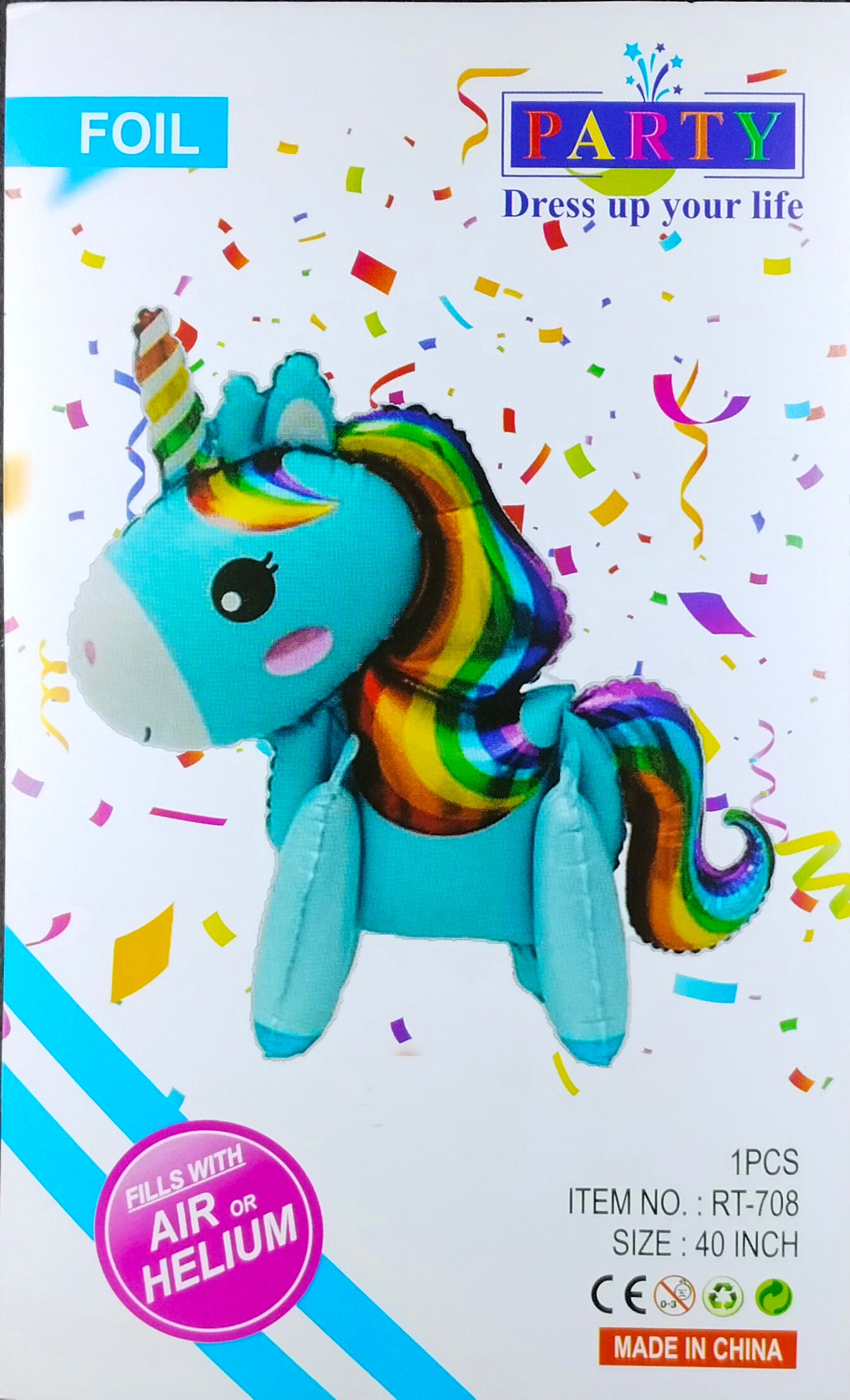 Blue Unicorn - Foil Balloon Single - 40inches - Jack&Jinn