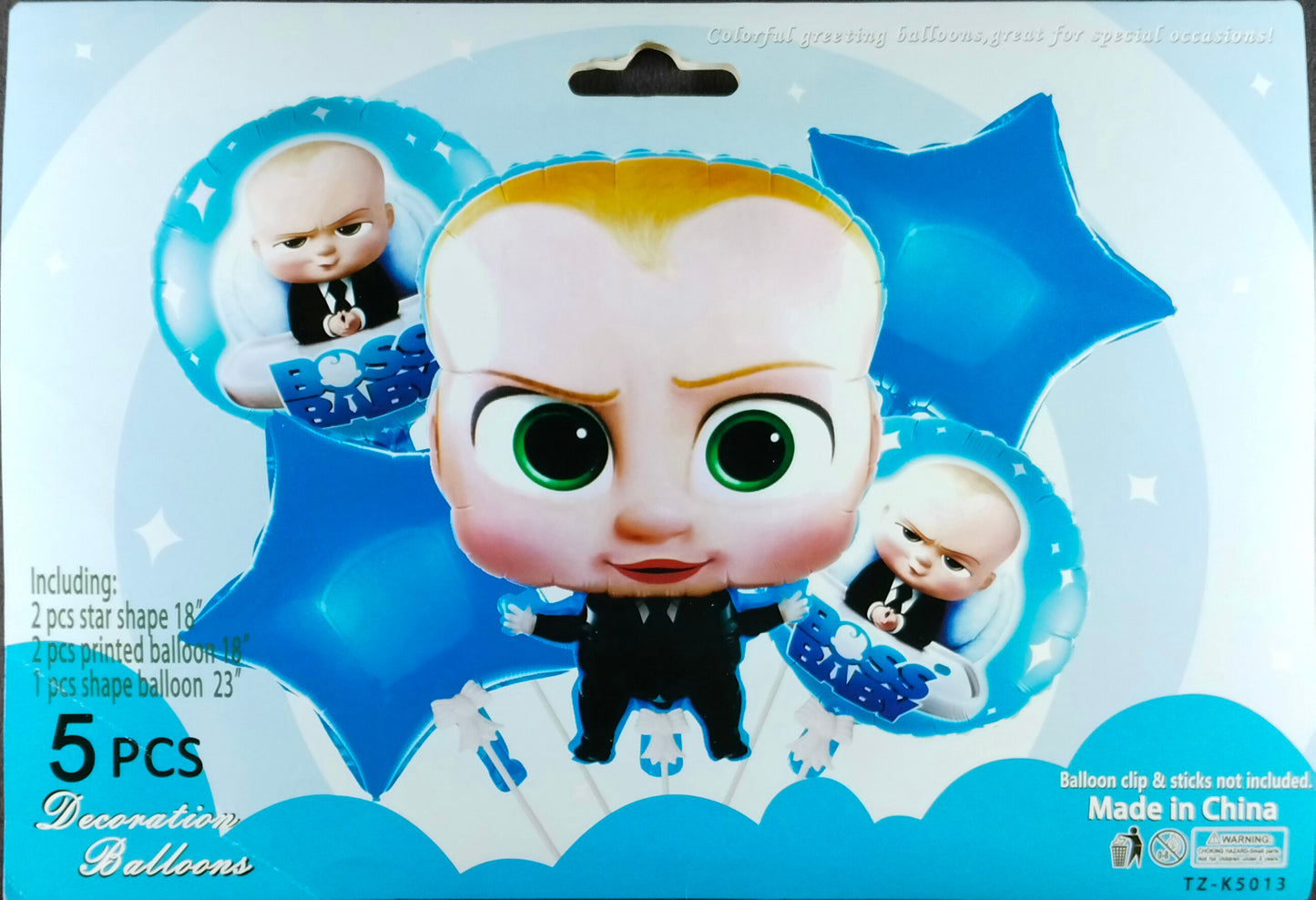 Boss Baby Foil Balloon - 5 pieces set for Simple Birthday Decorations at Home - Jack&Jinn