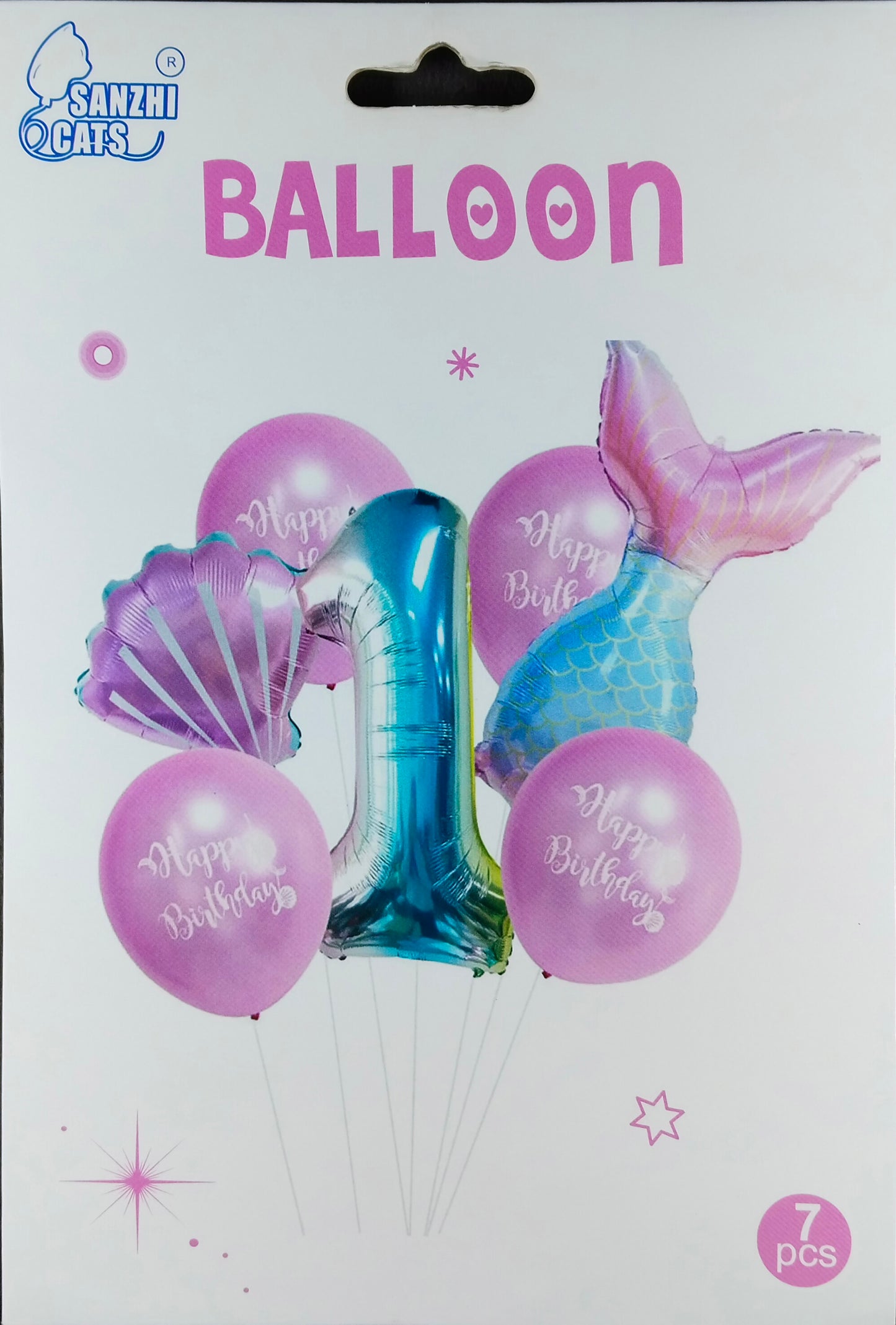 Mermaid Foil Balloon - 5 pieces set for Simple Birthday Decorations at Home - Jack&Jinn