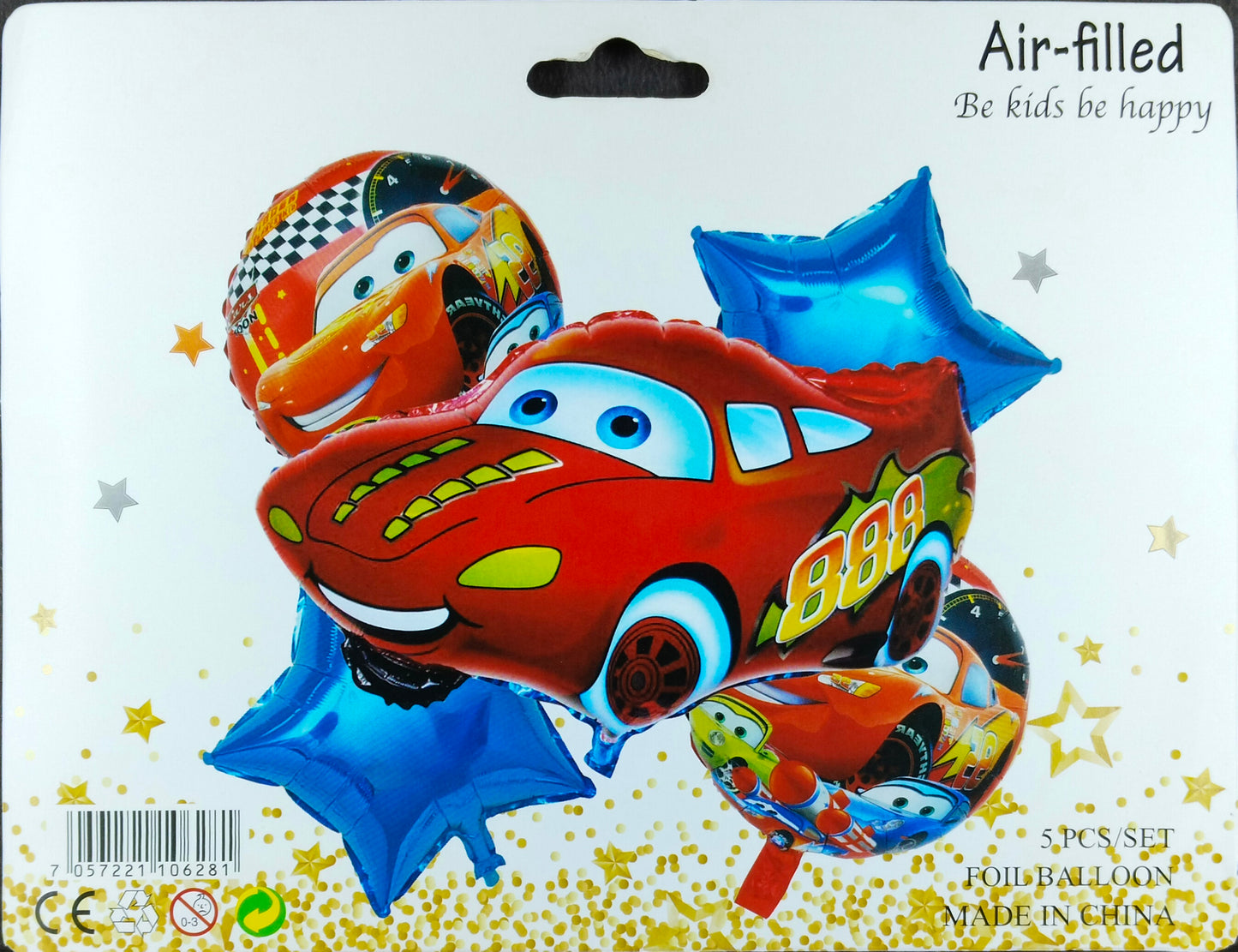 Car Foil Balloon - 5 pieces set for Simple Birthday Decorations at Home - Jack&Jinn