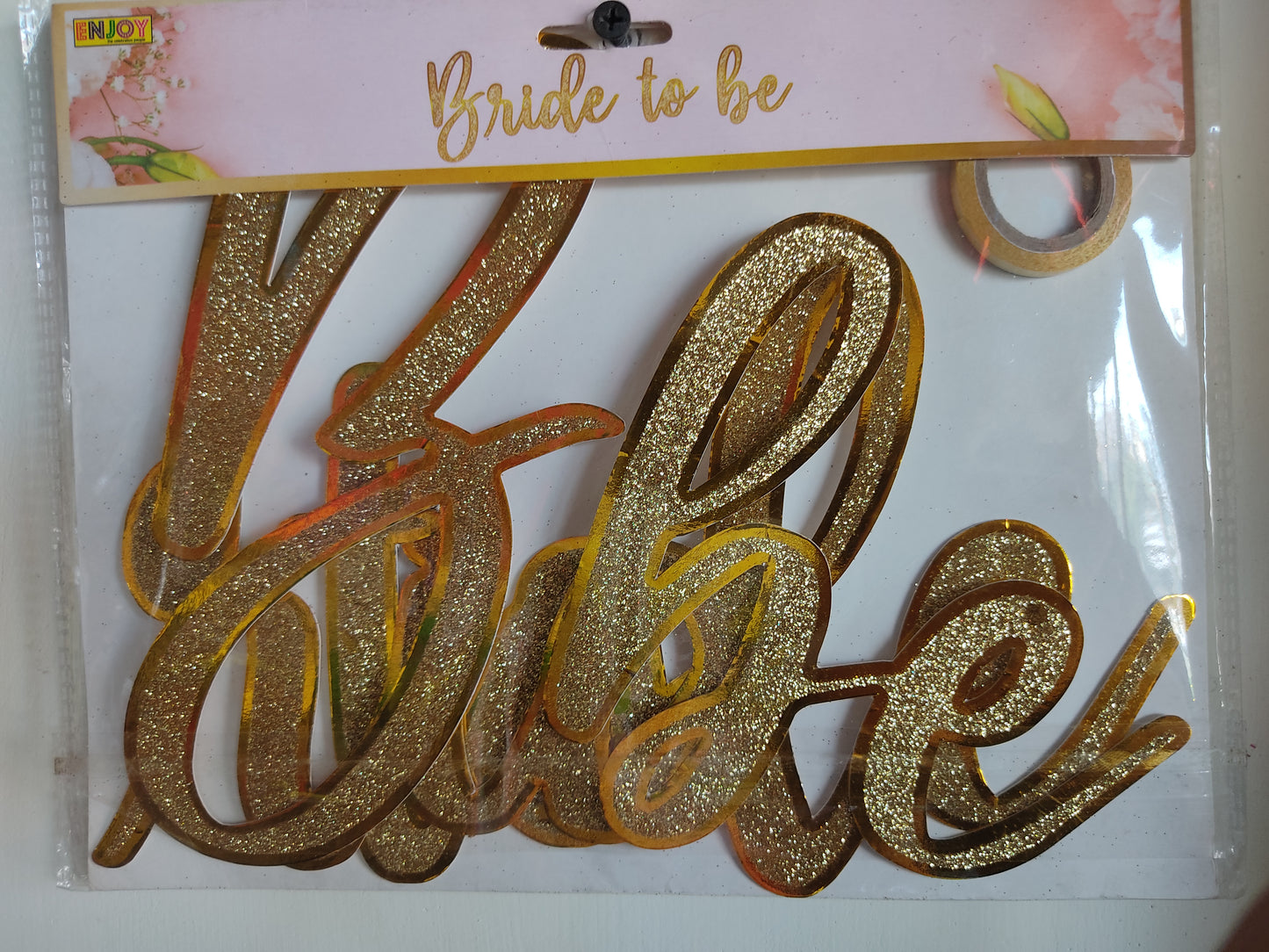 Glittering Gold Cursive Bride To Be Banner - Jack&Jinn
