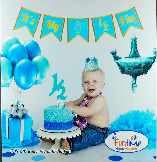 Half Birthday Banner - Blue
