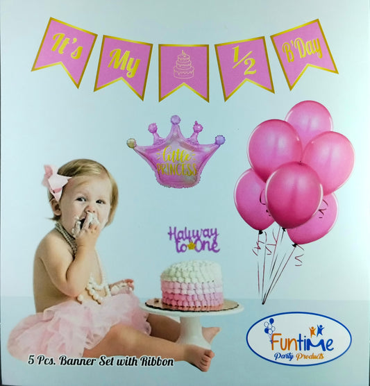 Half Birthday Banner - Pink