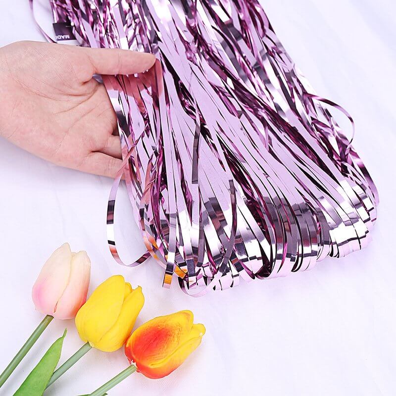 Light pink Foil Fringe Curtain - Jack&Jinn