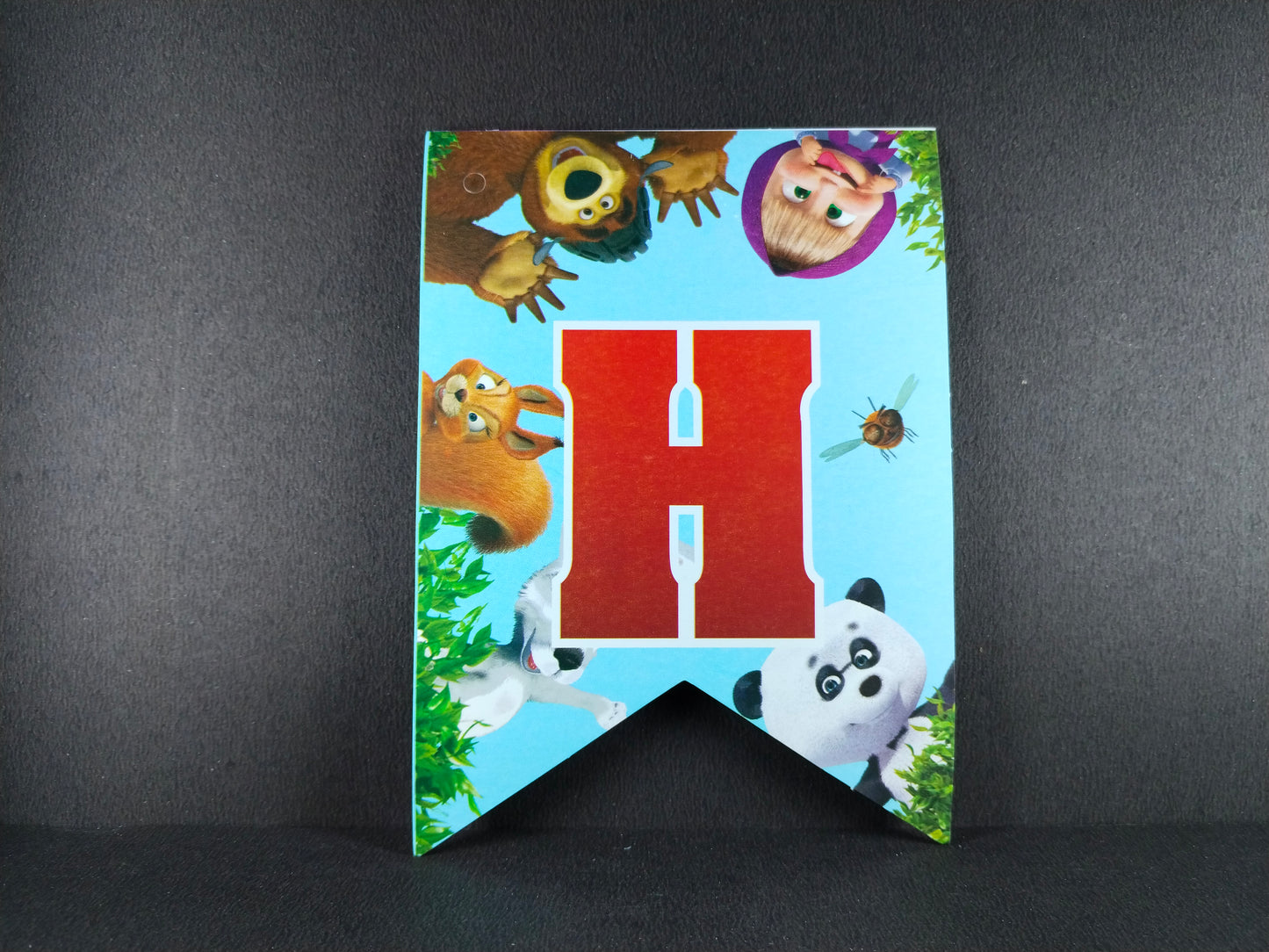 Birthday Banner - Masha and Bear Theme for Simple Birthday Decorations at Home