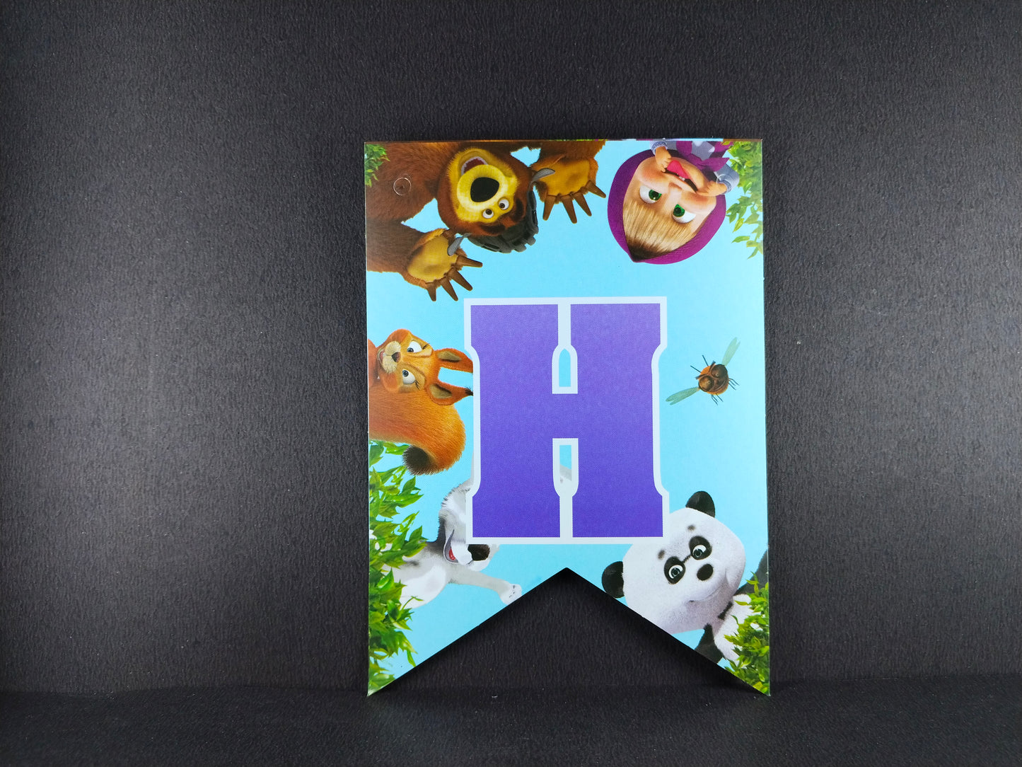 Birthday Banner - Masha and Bear Theme for Simple Birthday Decorations at Home