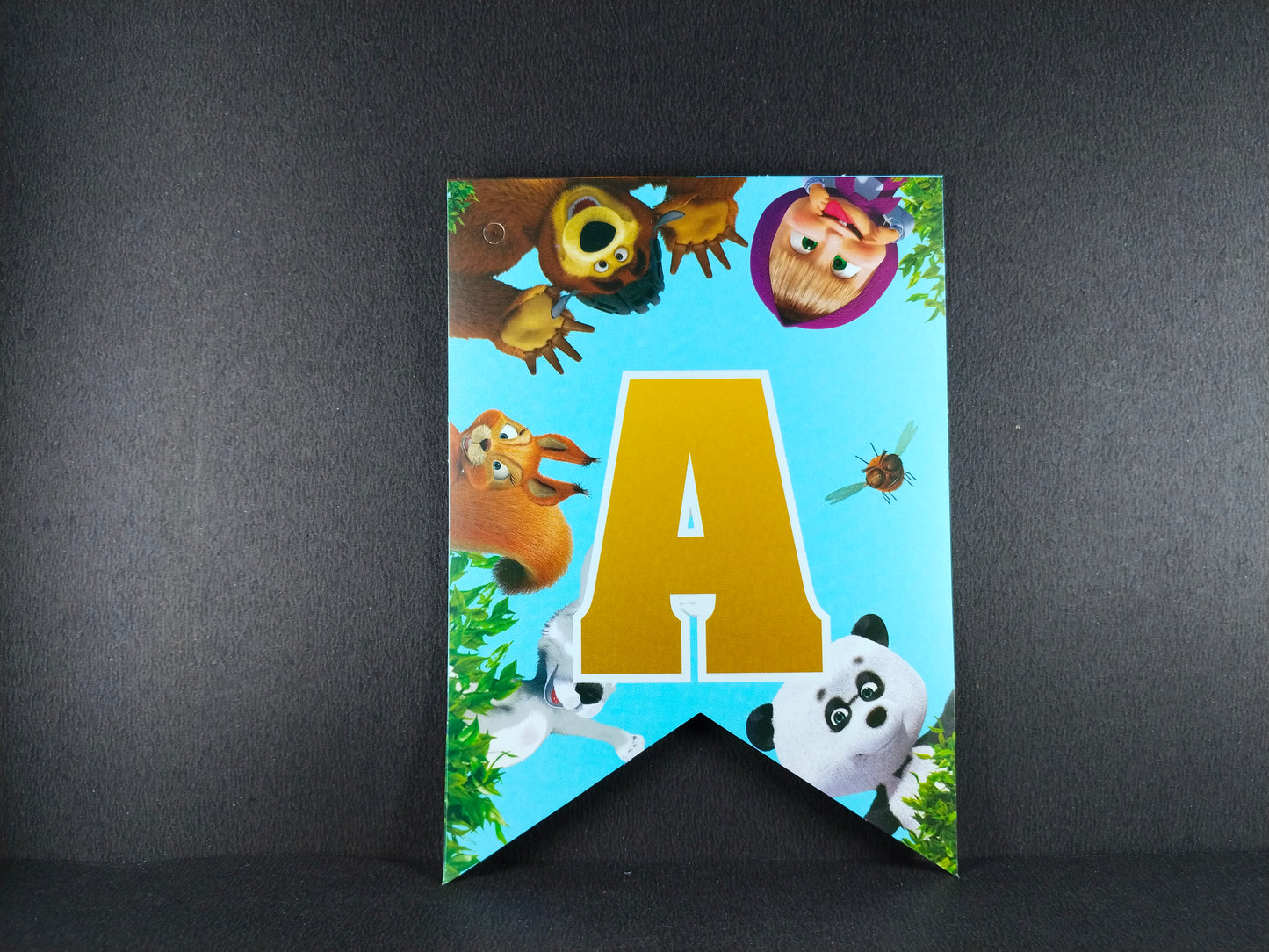 Birthday Banner - Masha and Bear Theme for Simple Birthday Decorations at Home