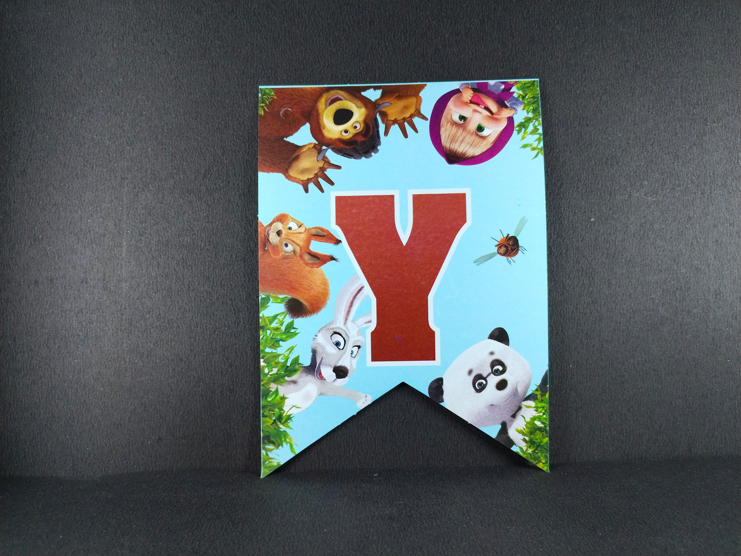 Birthday Banner - Masha and Bear Theme for Simple Birthday Decorations at Home