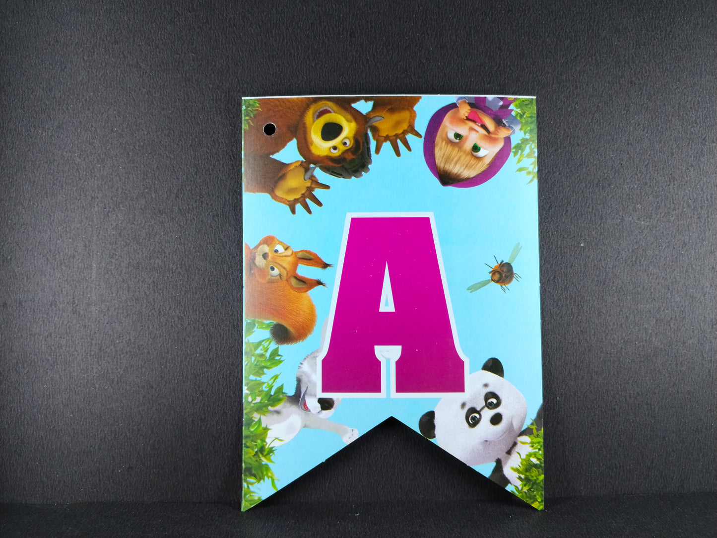Birthday Banner - Masha and Bear Theme for Simple Birthday Decorations at Home