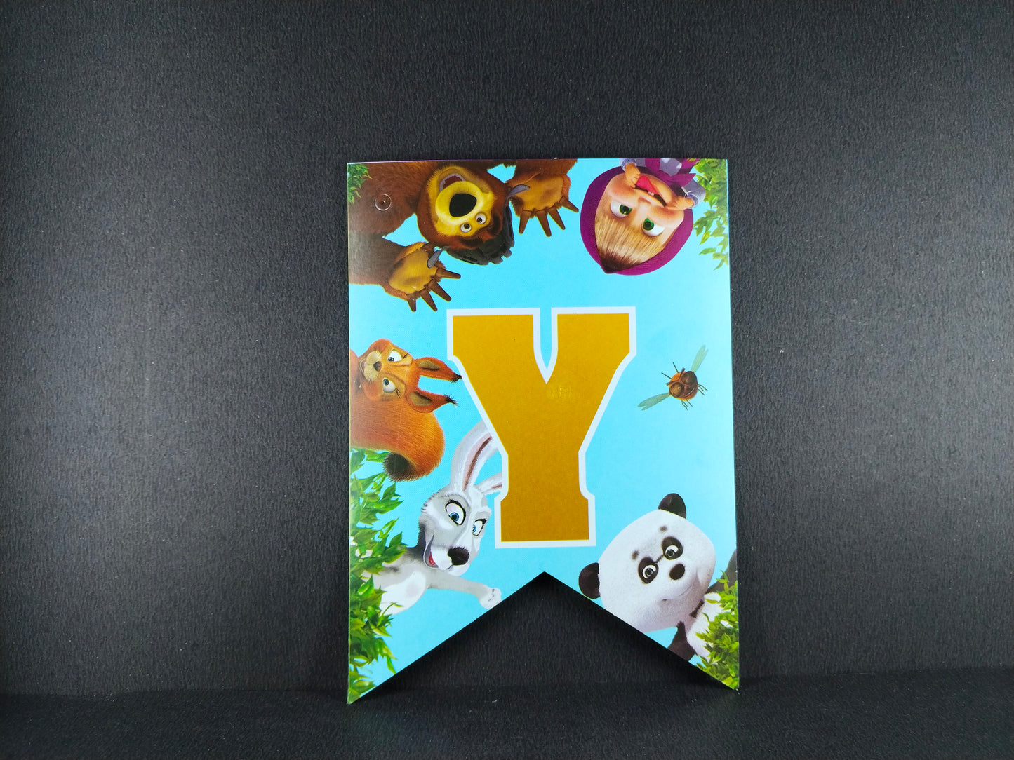 Birthday Banner - Masha and Bear Theme for Simple Birthday Decorations at Home