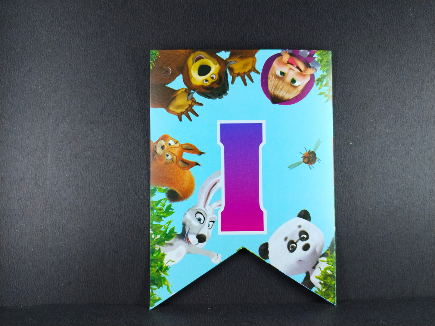 Birthday Banner - Masha and Bear Theme for Simple Birthday Decorations at Home