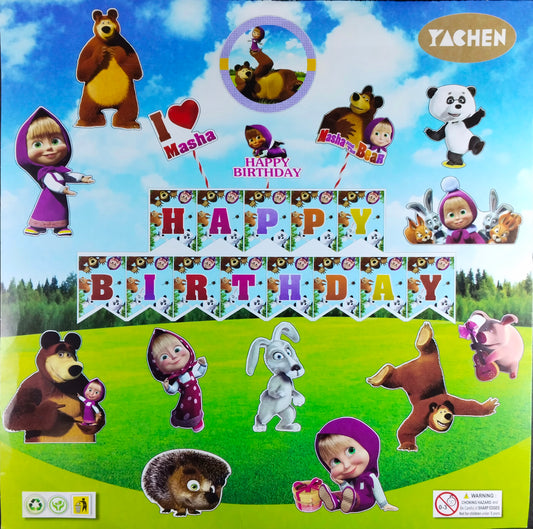 Birthday Decoration Kit - Masha and Bear Theme for Simple Birthday Decorations at Home