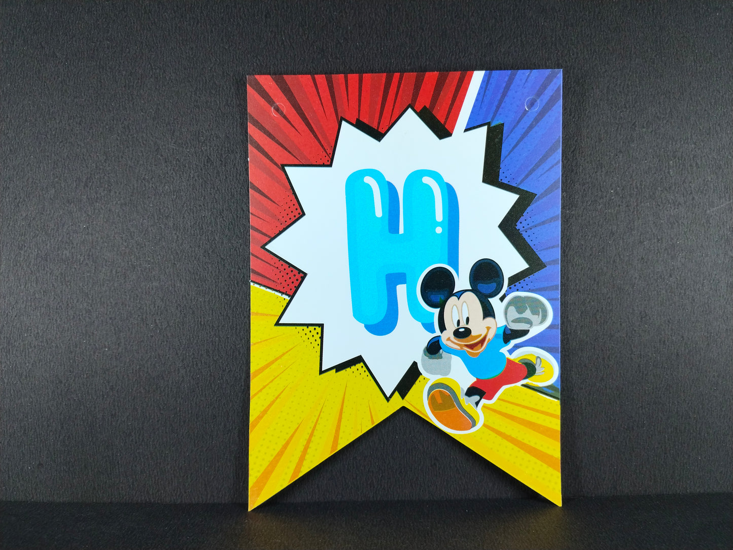 Birthday Banner - Mickey Mouse Theme for Simple Birthday Decorations at Home