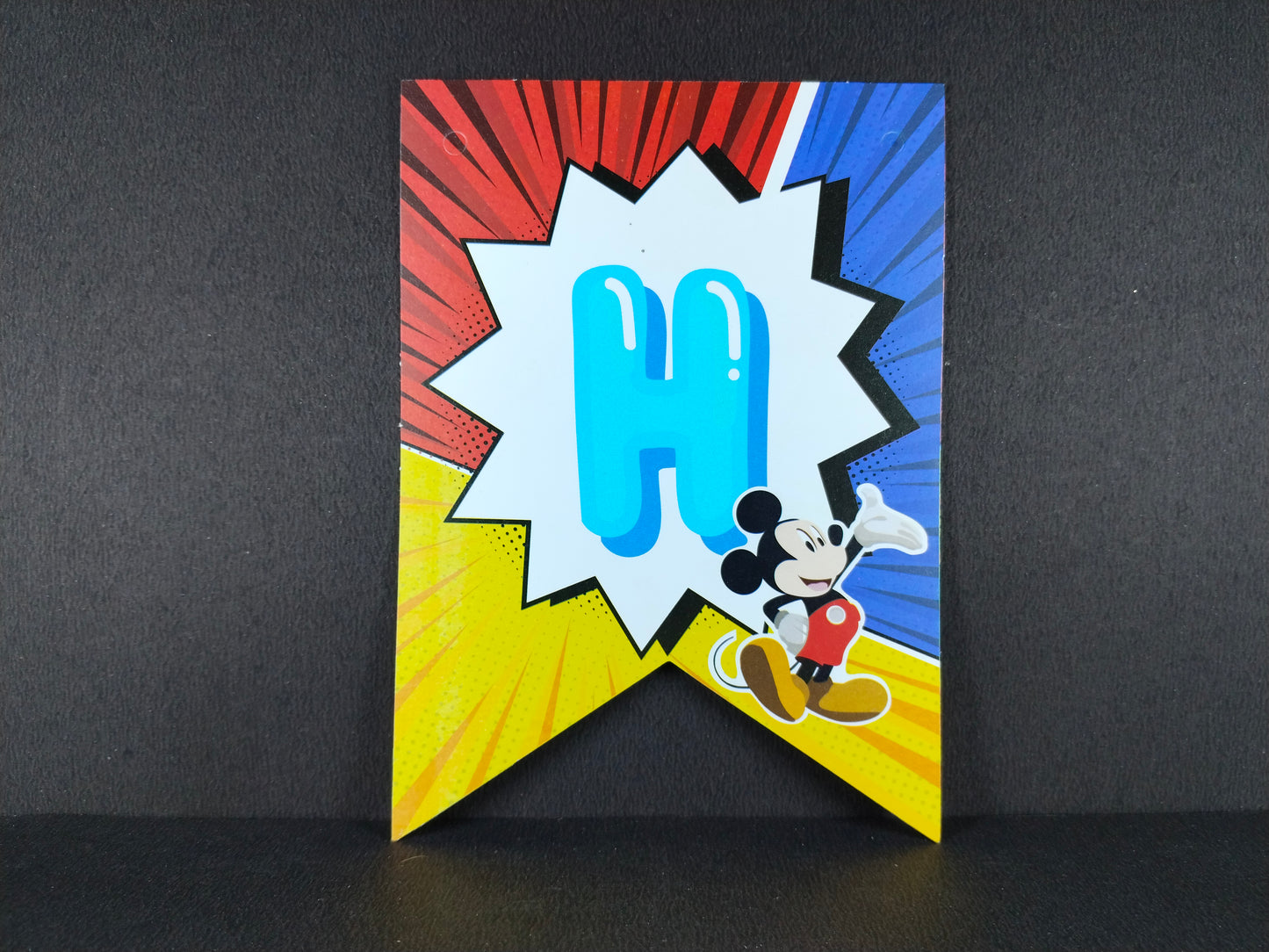 Birthday Banner - Mickey Mouse Theme for Simple Birthday Decorations at Home