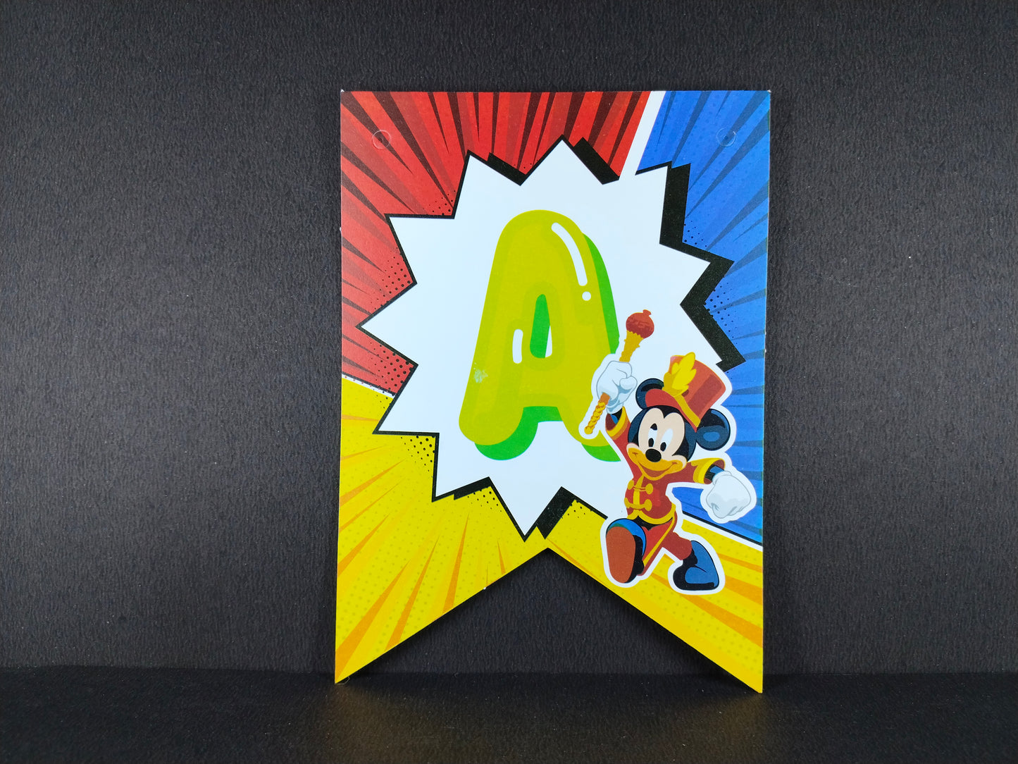 Birthday Banner - Mickey Mouse Theme for Simple Birthday Decorations at Home