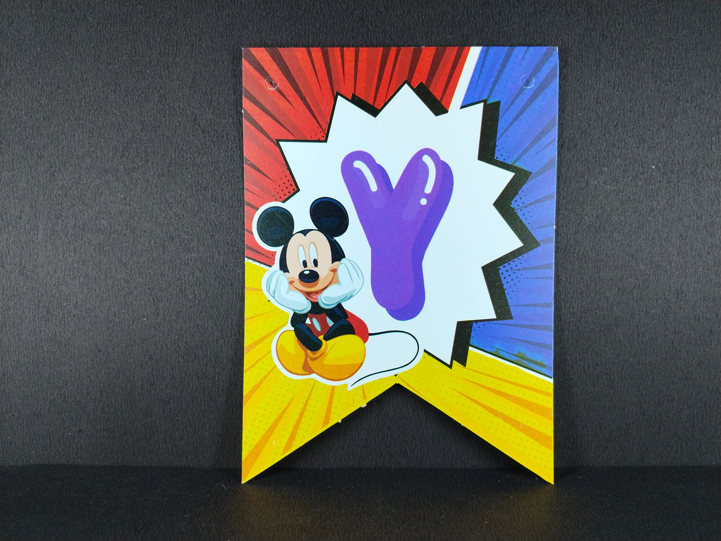 Birthday Banner - Mickey Mouse Theme for Simple Birthday Decorations at Home