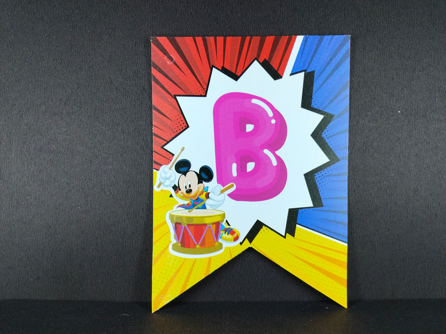 Birthday Banner - Mickey Mouse Theme for Simple Birthday Decorations at Home