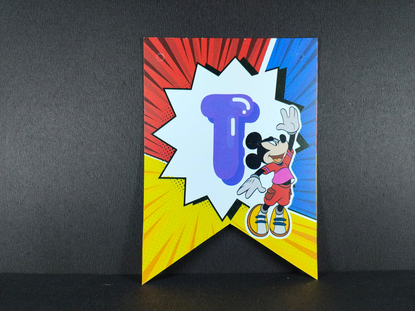Birthday Banner - Mickey Mouse Theme for Simple Birthday Decorations at Home