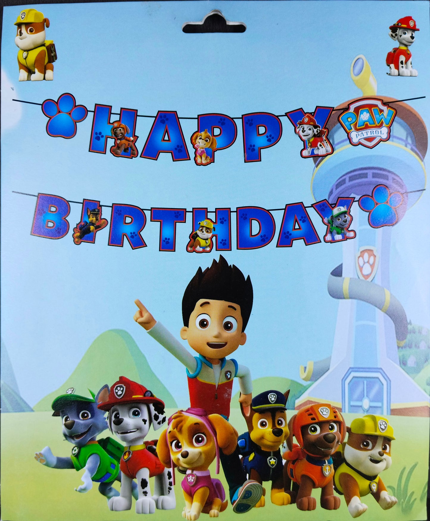 Birthday Banner - Paw Patrol Theme for Simple birthday decorations at Home