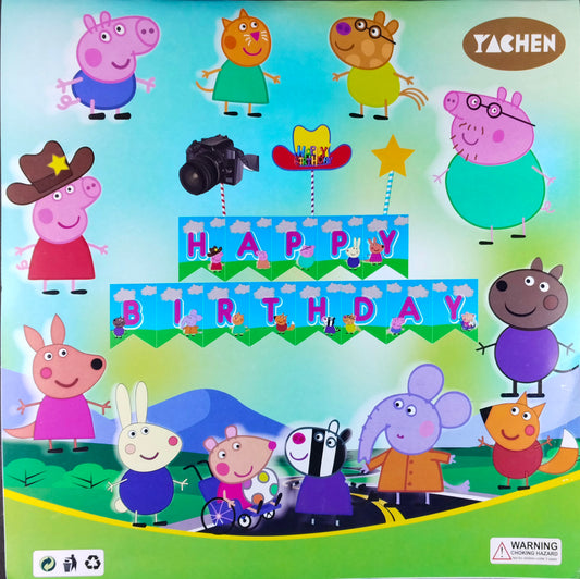 Birthday Decoration Kit - Peppa Pig Theme for Simple Birthday Decorations at Home