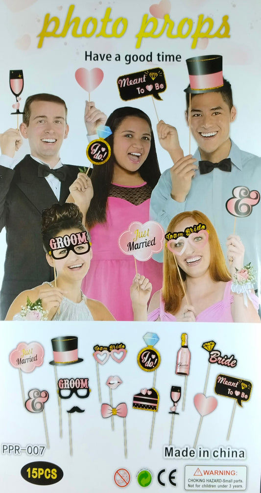 Photo Props for Just Married Celebrations - 19 Pieces